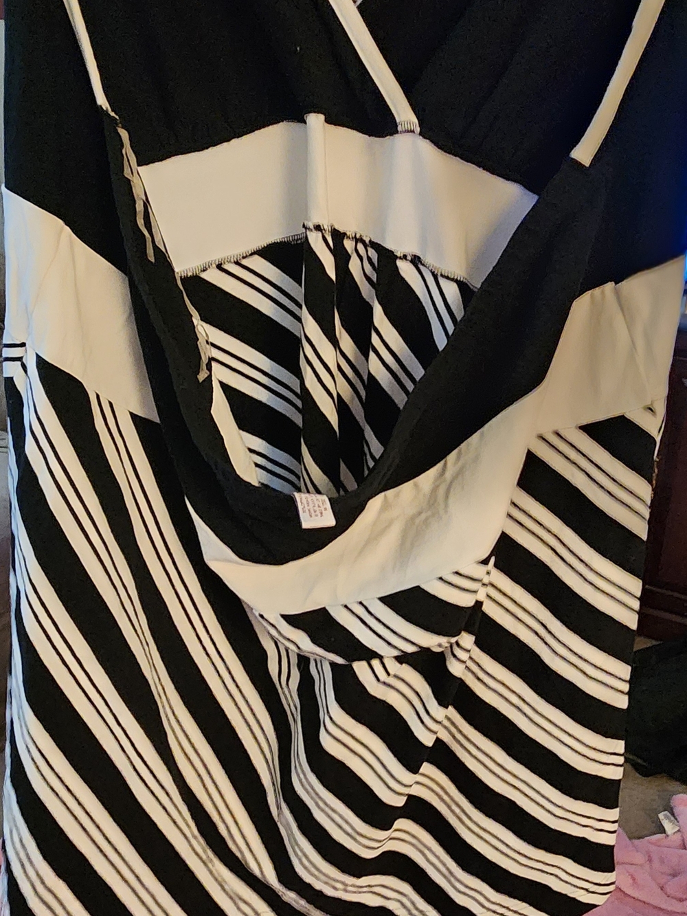 Black and White Striped Halter Top - Picture 2 of 2